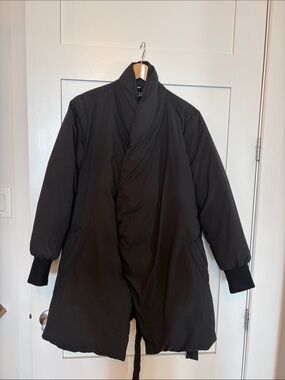 James Perse Black Shawl-Collar Puffer Coat